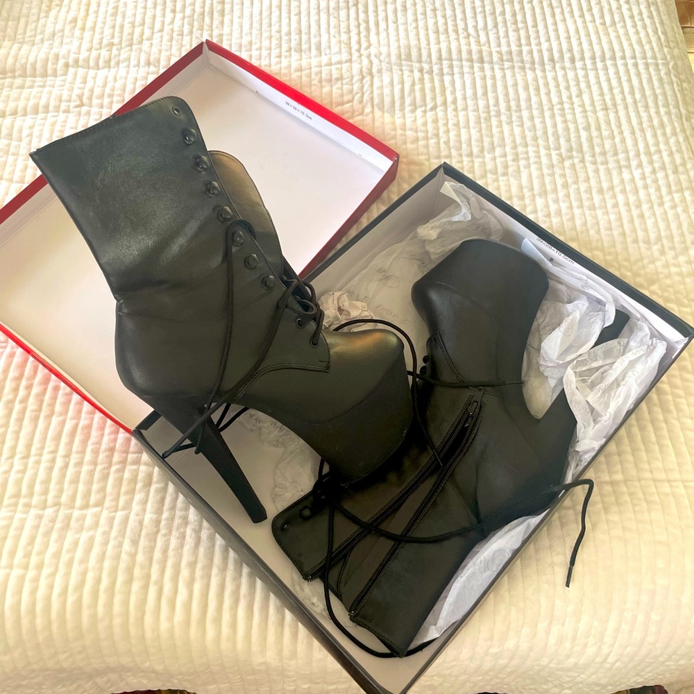 Black Matte Pleaser Boots